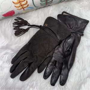 Ugg • Leather & Wool Chocolate Brown Gloves